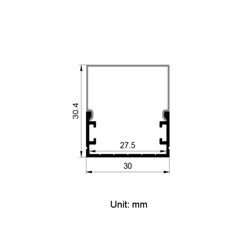 Surface Mounting Channel With Square Diffuser For 20mm Dual Row LED Pixel Lights Surface Mounting Channel With Square Diffuser For 20mm Dual Row LED Pixel Lights